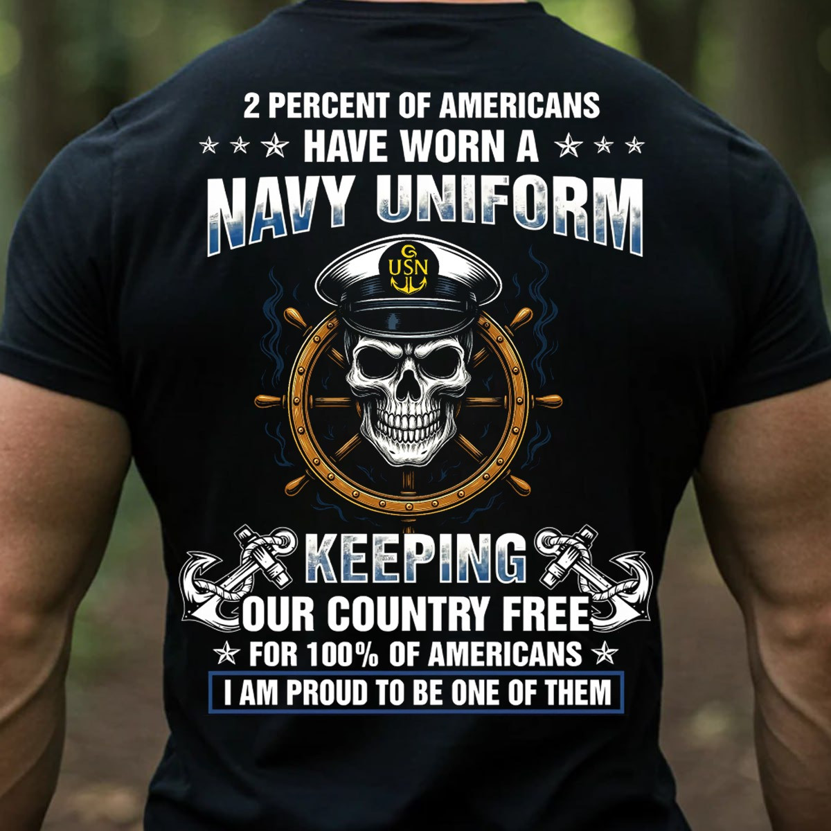 Skull Compass Navy Uniform T-Shirt 2 Percent Of Americans Keeping U.S Navy Pride Gift Ideas
