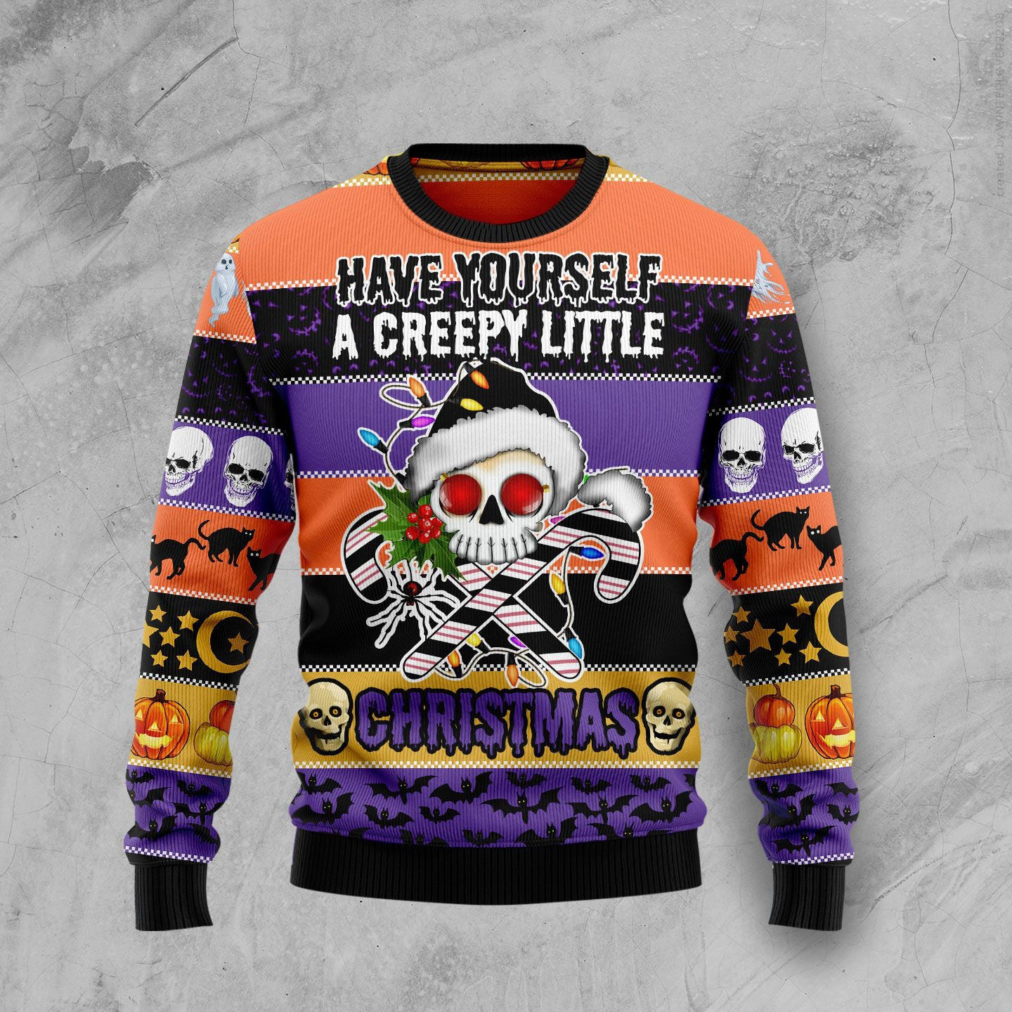 Skull Creepy Ugly Christmas Sweater Christmas Clothing Xmas Gifts For Skull Lovers
