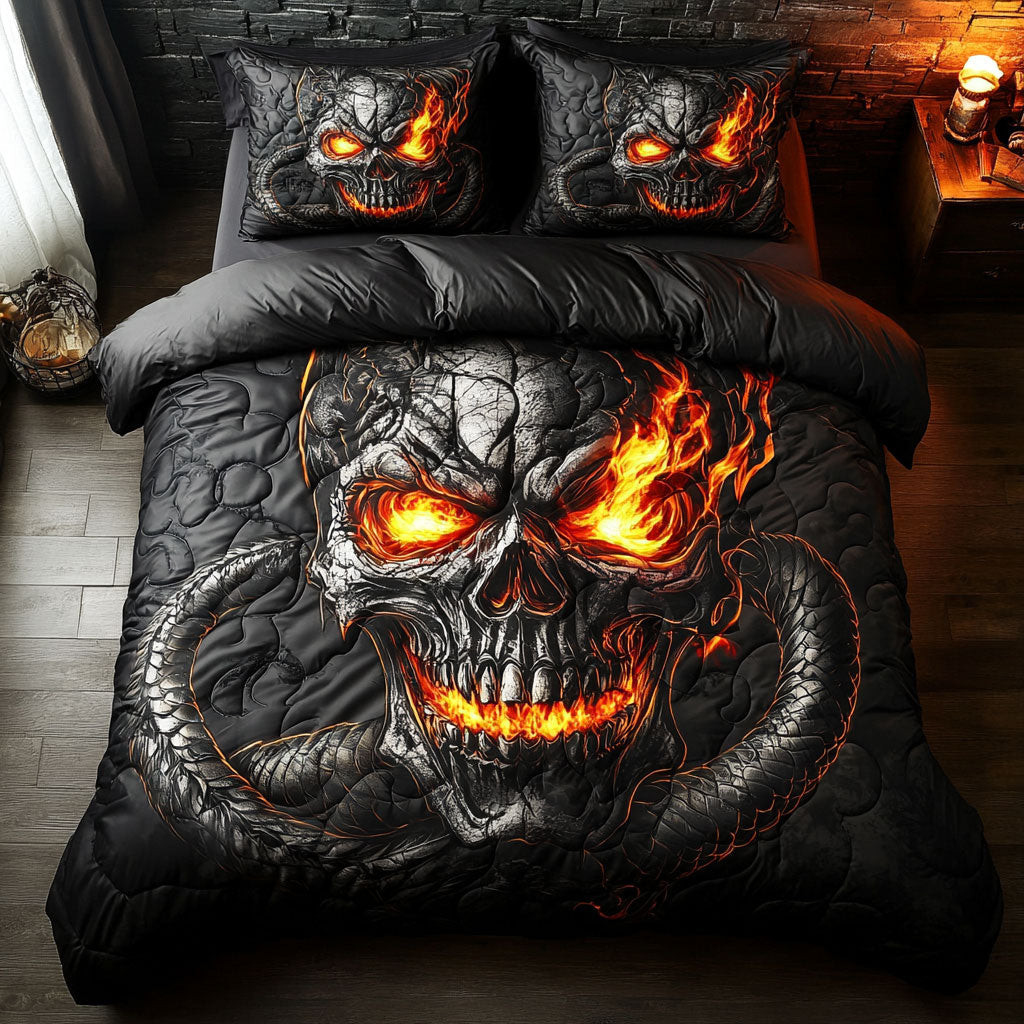 Skull Crowned In Darkness Bedding Set Gift Decor For Friends and Family on Halloween Day