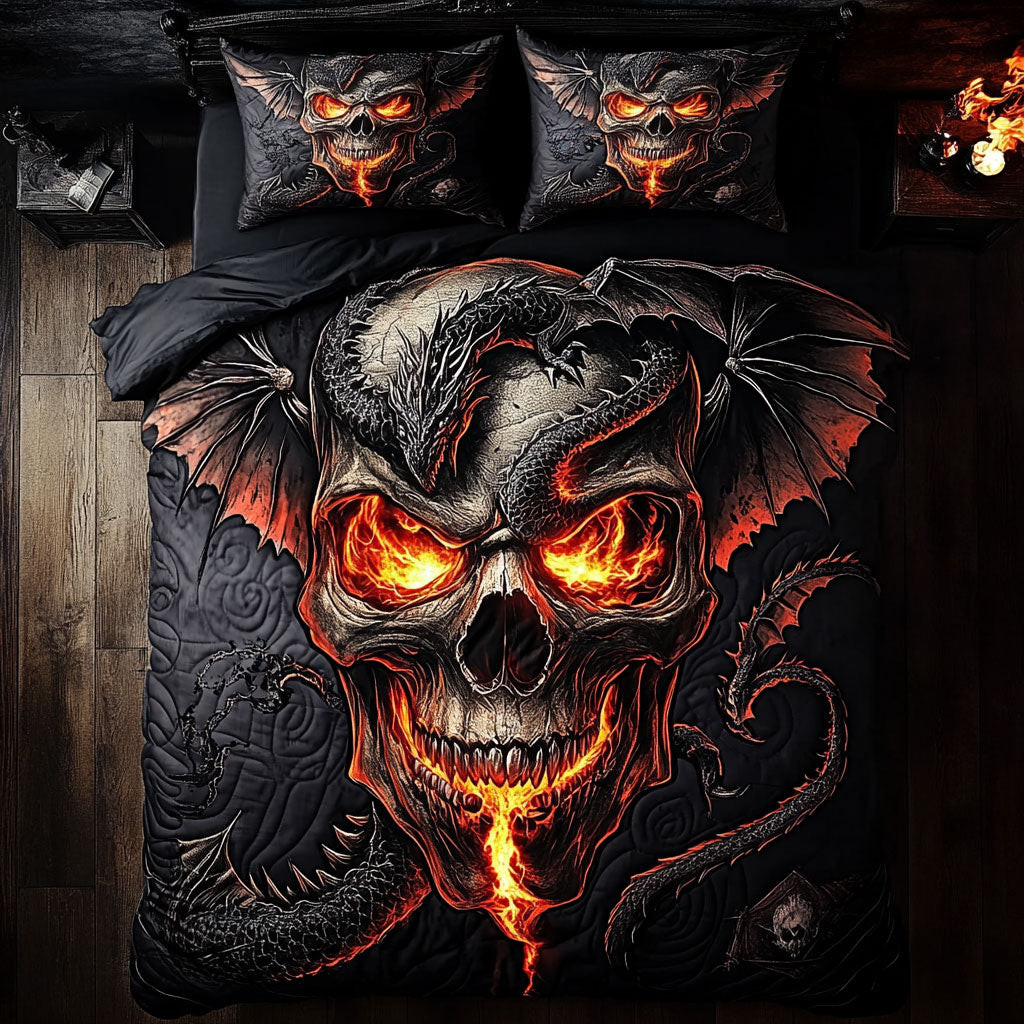 Skull Crowned In Darkness Bedding Set Gift For Friends and Family on Halloween Day