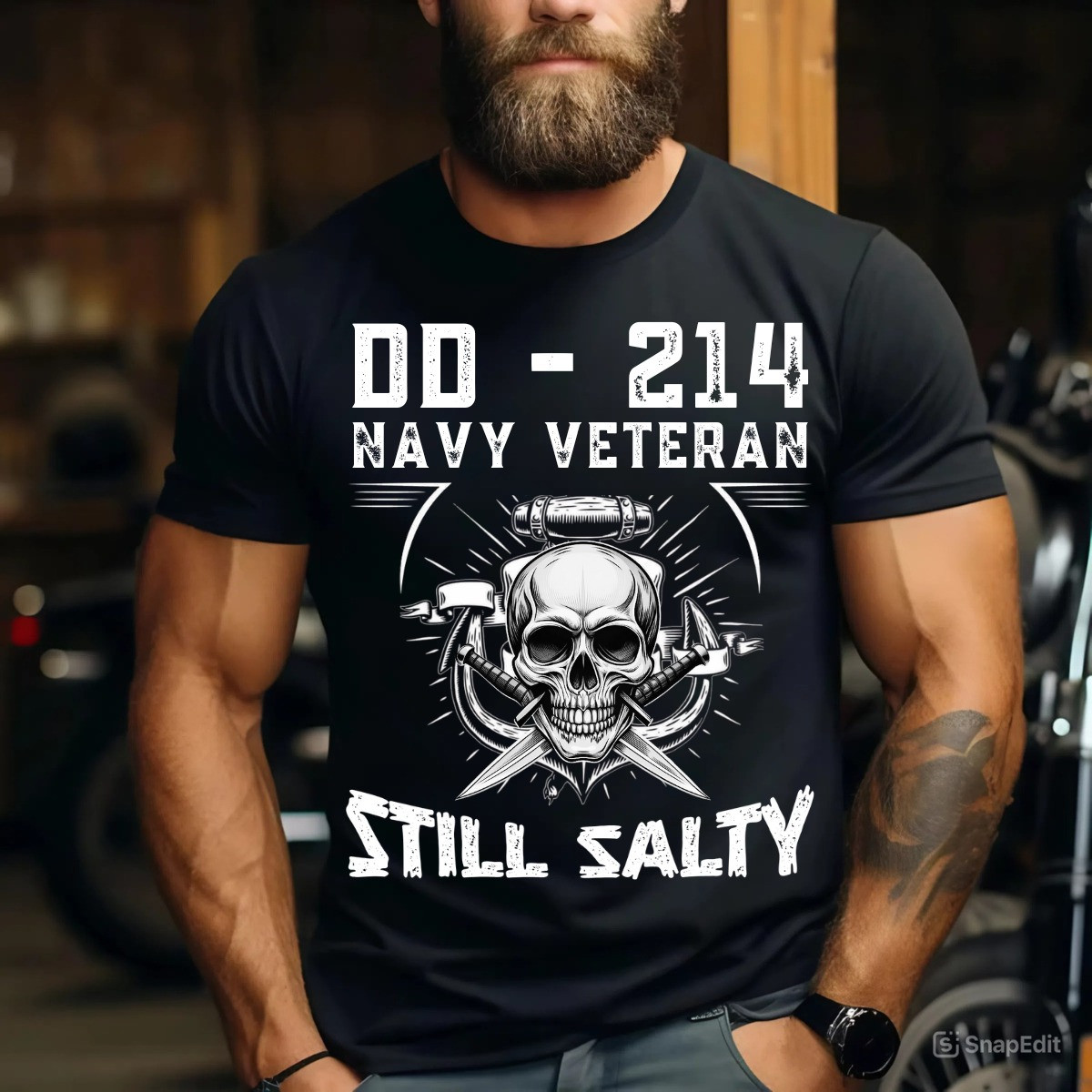 Skull DD-214 Navy Veteran T-Shirt Still Salty Proud US Veteran Apparel Presents For Men