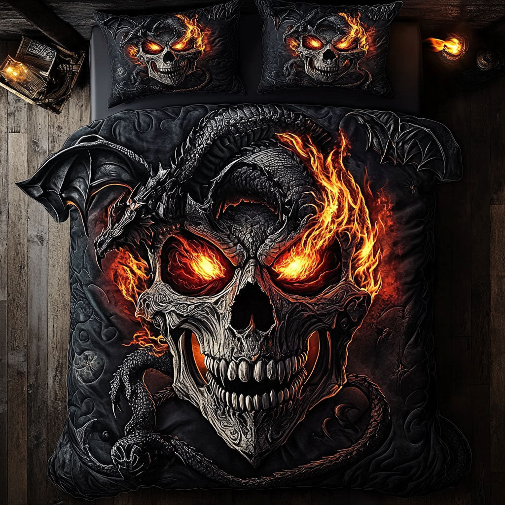 Skull Eclipse Of The Fallen King Bedding Set Perfect Gifts For Friends and Family on Halloween Day