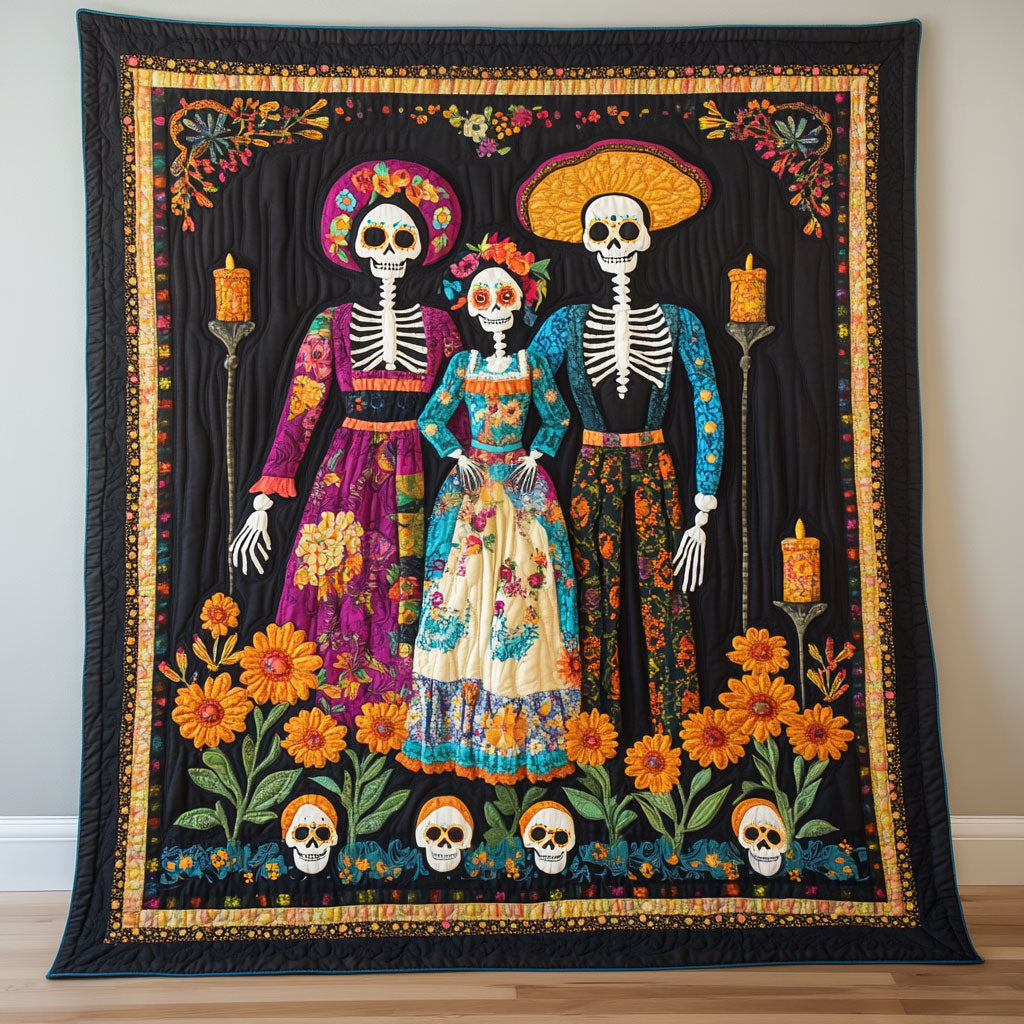Skull Family Quilt Soft Quilt Blanket Gift for Comfortable Nights