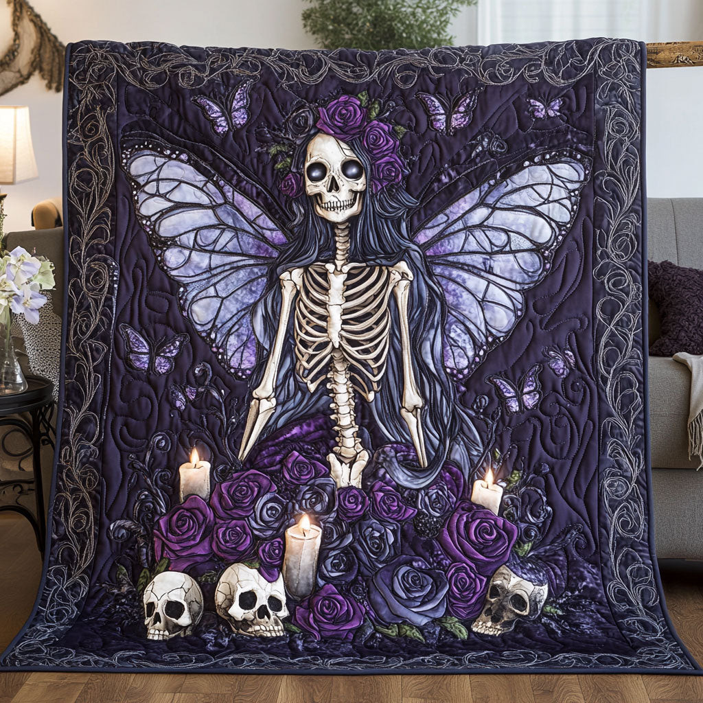 Skull Floral Phantom Empress Quilt Gift Decor For Women and Friends and Family on Halloween Day