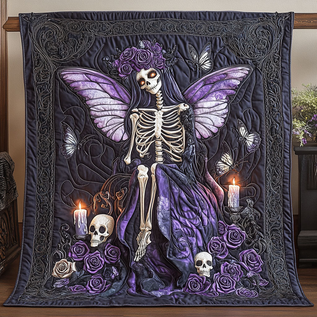 Skull Floral Phantom Empress Quilt Gifts Decor For Women and Friends and Family on Halloween Day