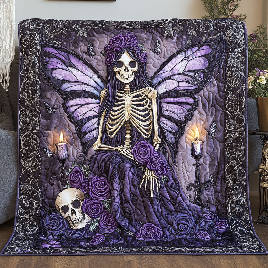 Skull Floral Phantom Empress Quilt Memorable Gift Decor For Women and Friends and Family on Halloween Day