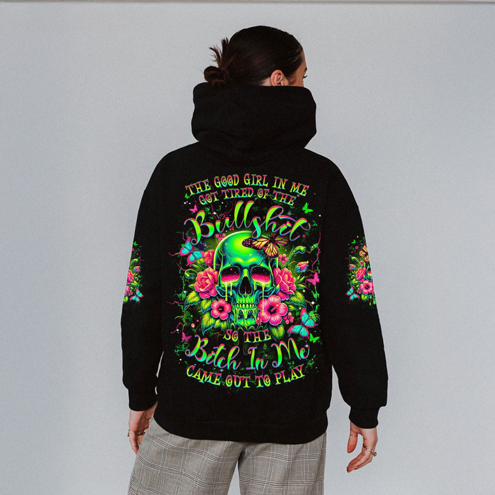 Skull Flower The Good Girl In Me Hoodie Skull Apparel Gifts For Girlfriend
