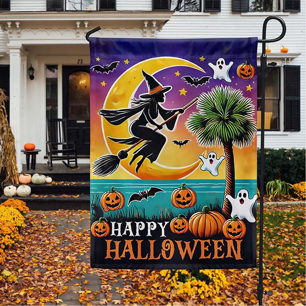 Skull Halloween Trick and Treat With The Moon Flag Best Halloween Gift For Friends and Family