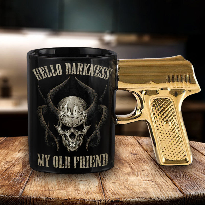 Skull Hello Darkness My Old Friend Gun Mug Patriots Coffee Mugs Unique Gifts For Dad Skull Hello Darkness My Old Friend Gun Mug Patriots Coffee Mugs Unique Gifts For Dad