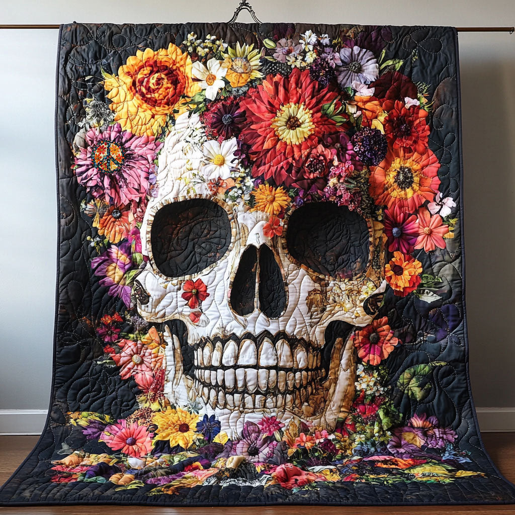 Skull Holiday Xmas Quilt Blanket Best Xmas Presents For Husband