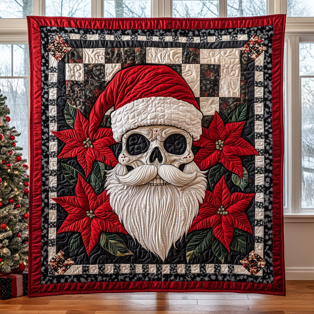 Skull Holly Night Quilt Perfect Housewarming Gift with Quilt Blanket