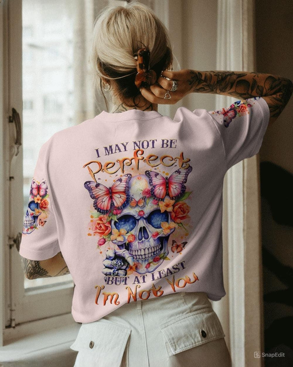 Skull I May Not Be Perfect But At Least I'm Not You Shirt Sarcastic T-Shirt Gifts For Women Skull I May Not Be Perfect But At Least I'm Not You Shirt Sarcastic T-Shirt Gifts For Women