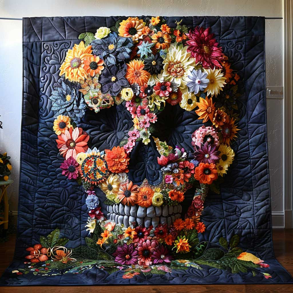 Skull In Bloom Christmas Throws Festive Great Gifts For Dad
