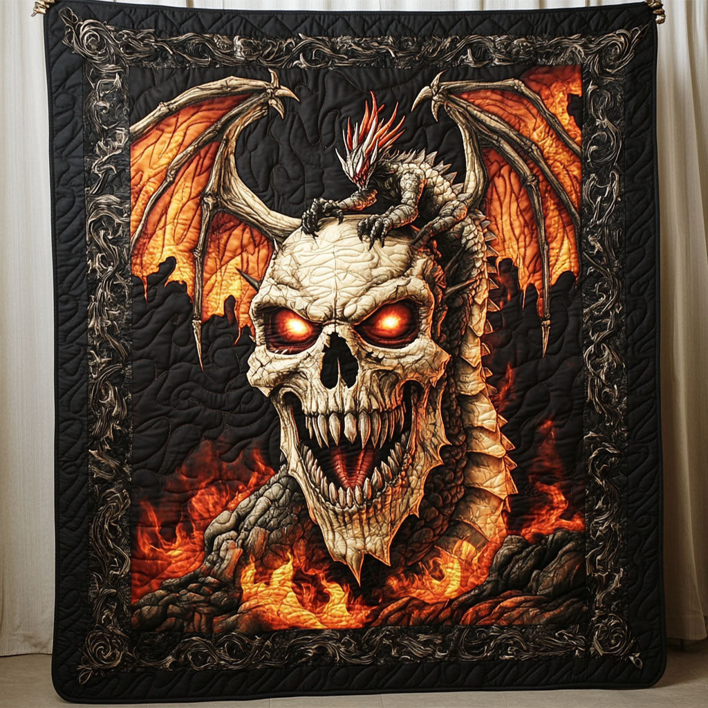 Skull Of The Abyss Quilt Gift Decor For Mens and Friends and Family on Halloween Day