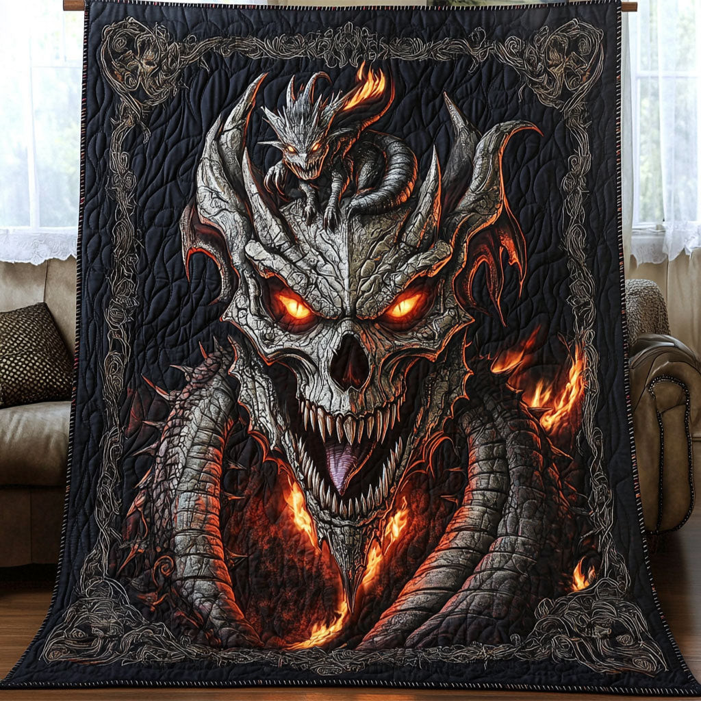 Skull Of The Abyss Quilt Gift Decor For Mens and Friends on Halloween Day