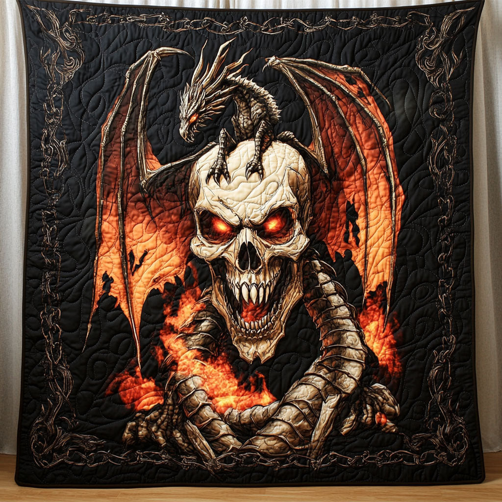 Skull Of The Abyss Quilt Memorable Gift Decor For Mens and Friends and Family on Halloween Day