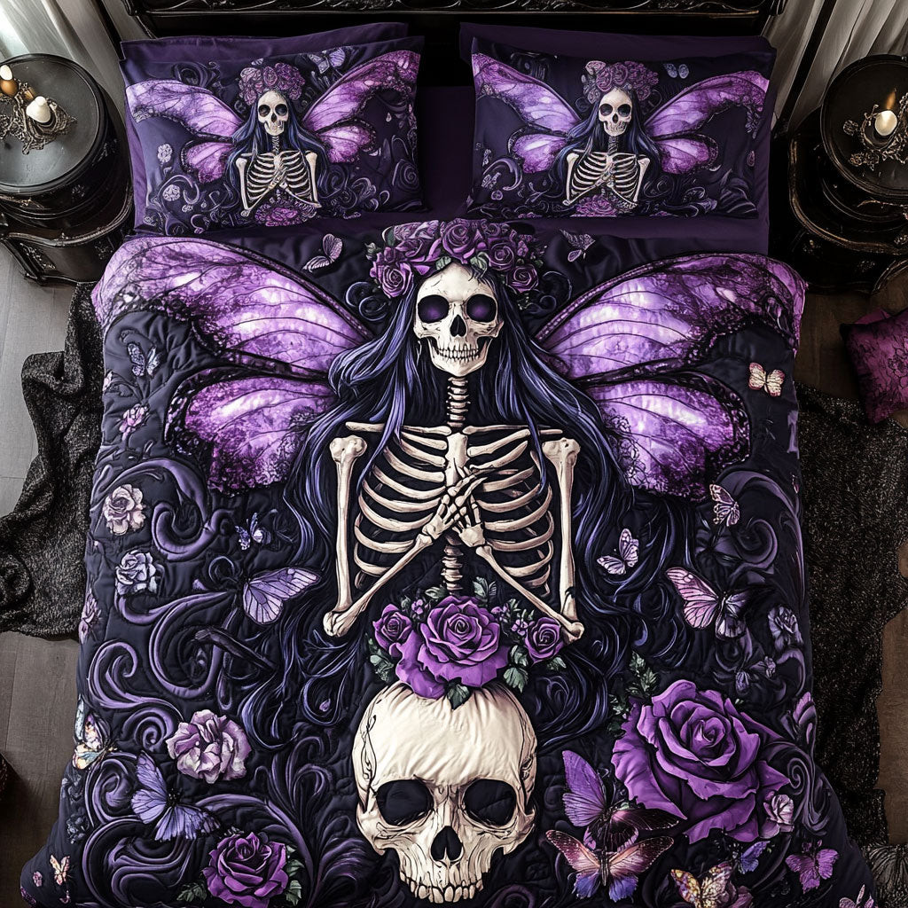 Skull Queen Of The Shadow Blossoms Bedding Set Gift Decor For Womens and Friends and Family on Halloween Day