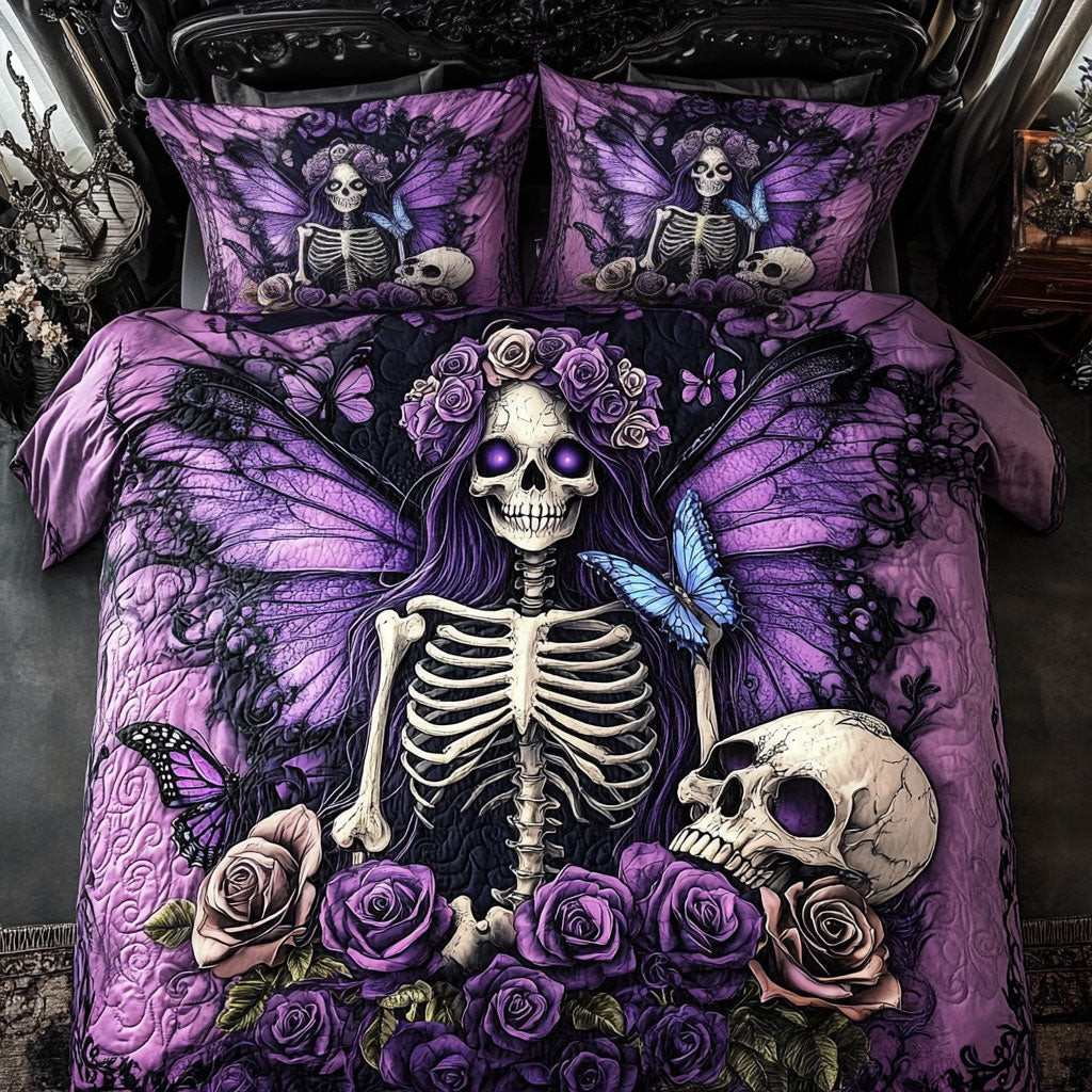 Skull Queen Of The Shadow Blossoms Bedding Set Gift Decoration For Womens and Friends and Family on Halloween Day