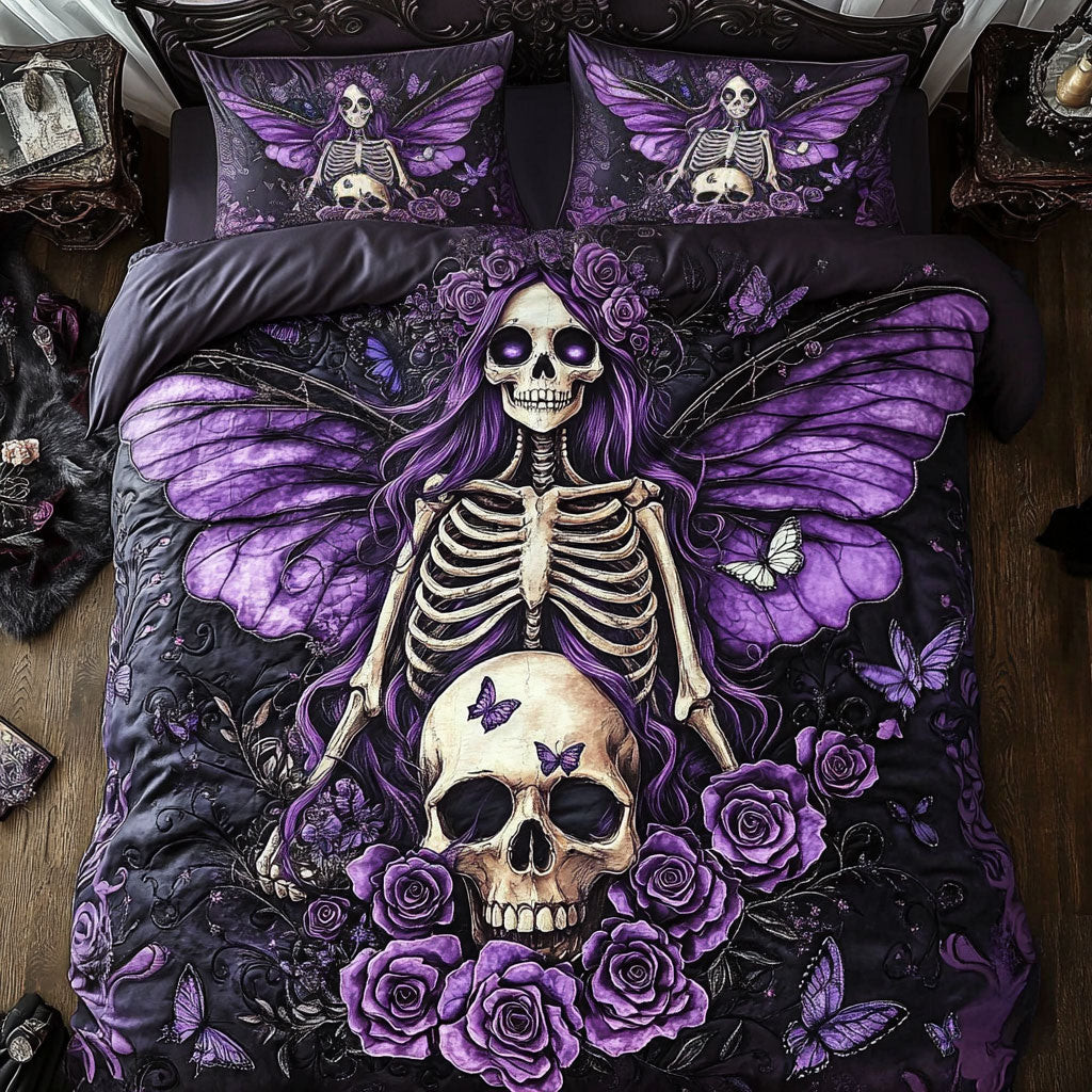 Skull Queen Of The Shadow Blossoms Bedding Set Gifts Decor For Womans and Friends and Mom on Halloween Day