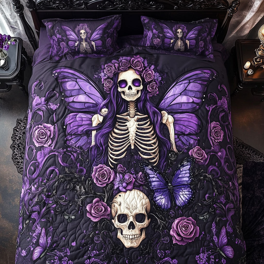 Skull Queen Of The Shadow Blossoms Bedding Set Gifts Decor For Womens and Friends and Family on Halloween Day