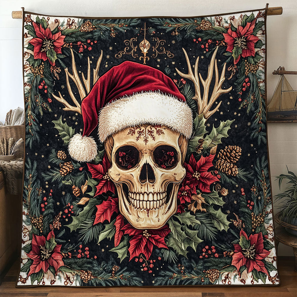 Skull Red Bloom Quilt Blanket Skull Blanket Design Christmas Gift Baskets For Families