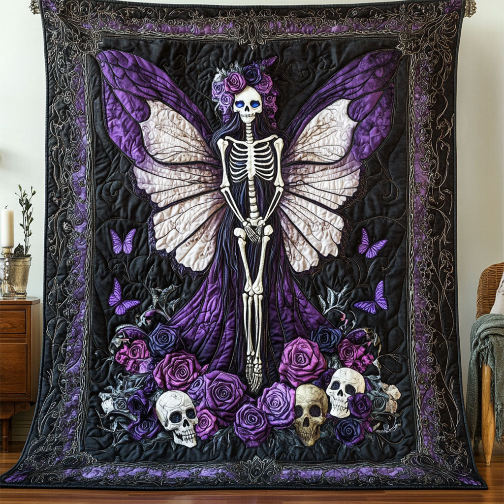 Skull Reign Of The Violet Veil Quilt Decor Gift For Womans and Friends and Mom on Halloween Day