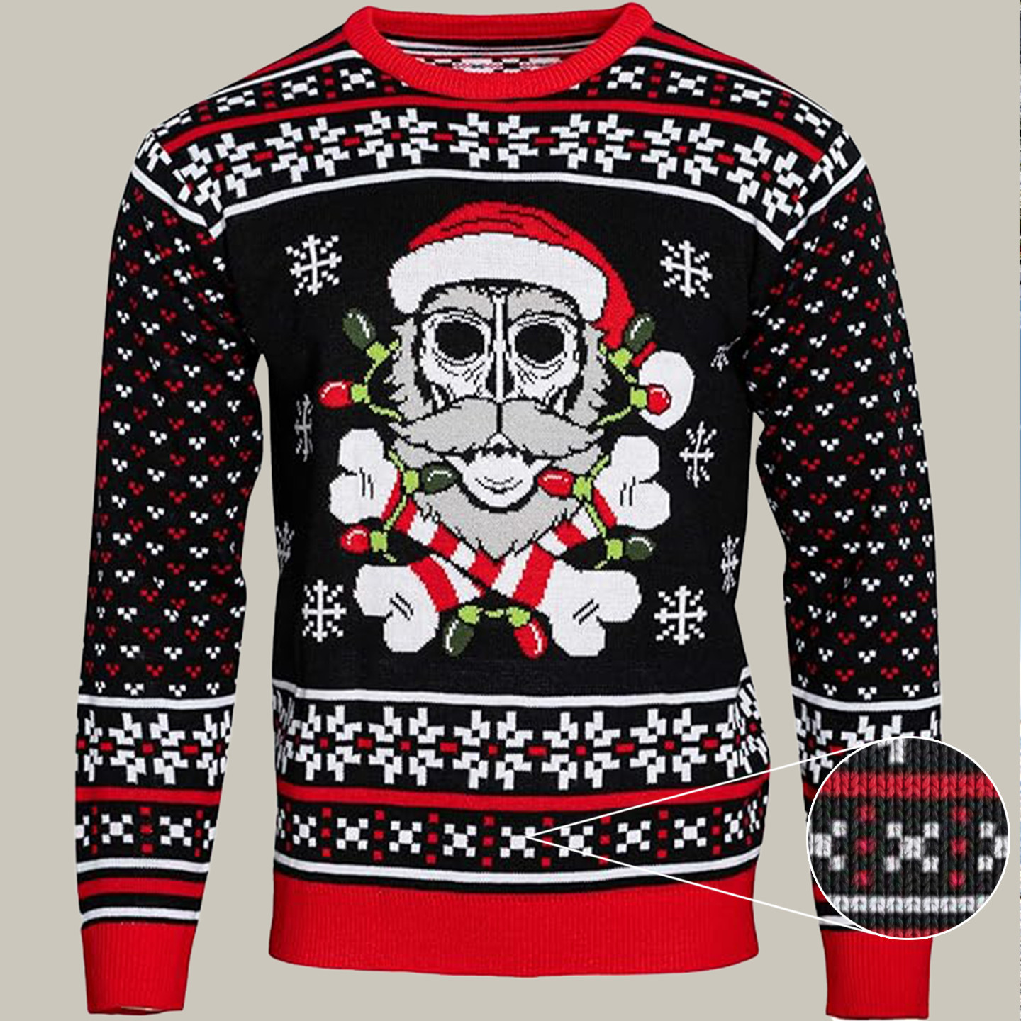 Skull Santa Claus Bones Lights Ugly Christmas Sweater Ugly Holiday Sweater Gifts For Husband