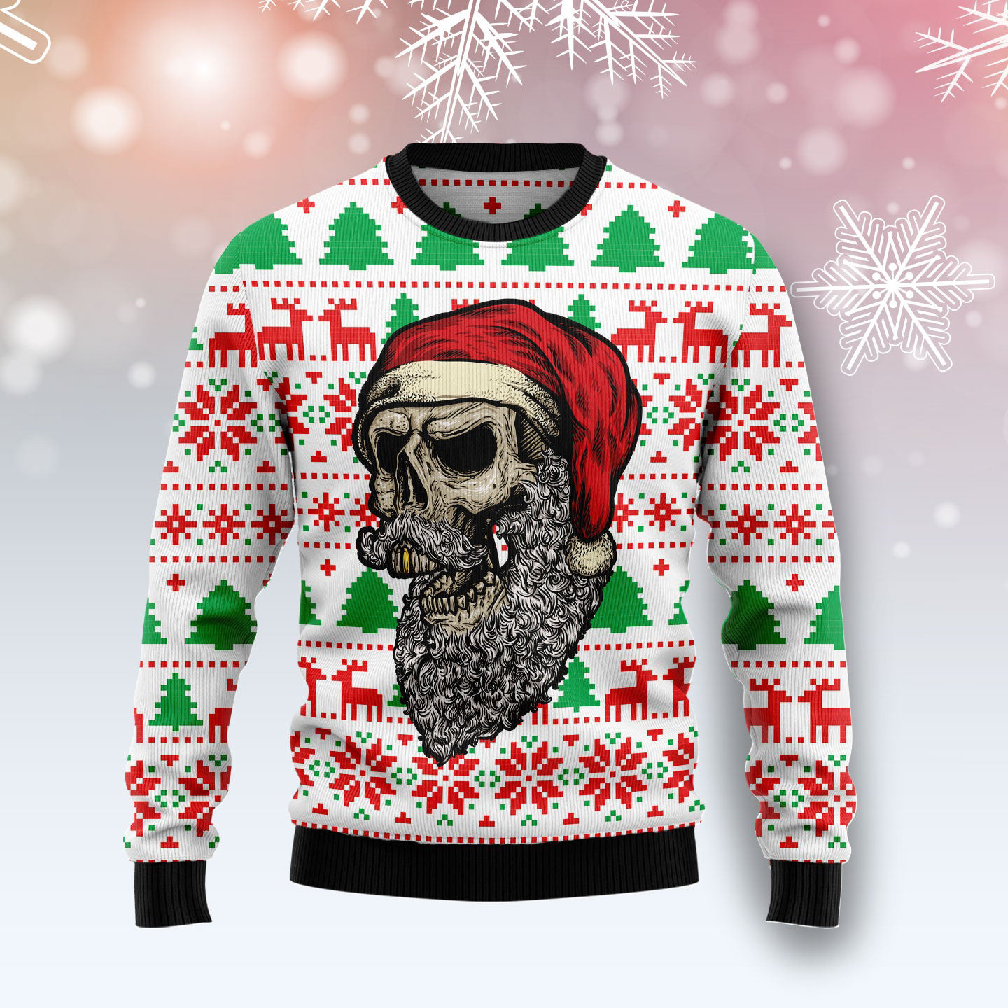Skull Santa Claus Costume Ugly Christmas Sweater Winter Clothing Xmas Gifts For Skull Lovers