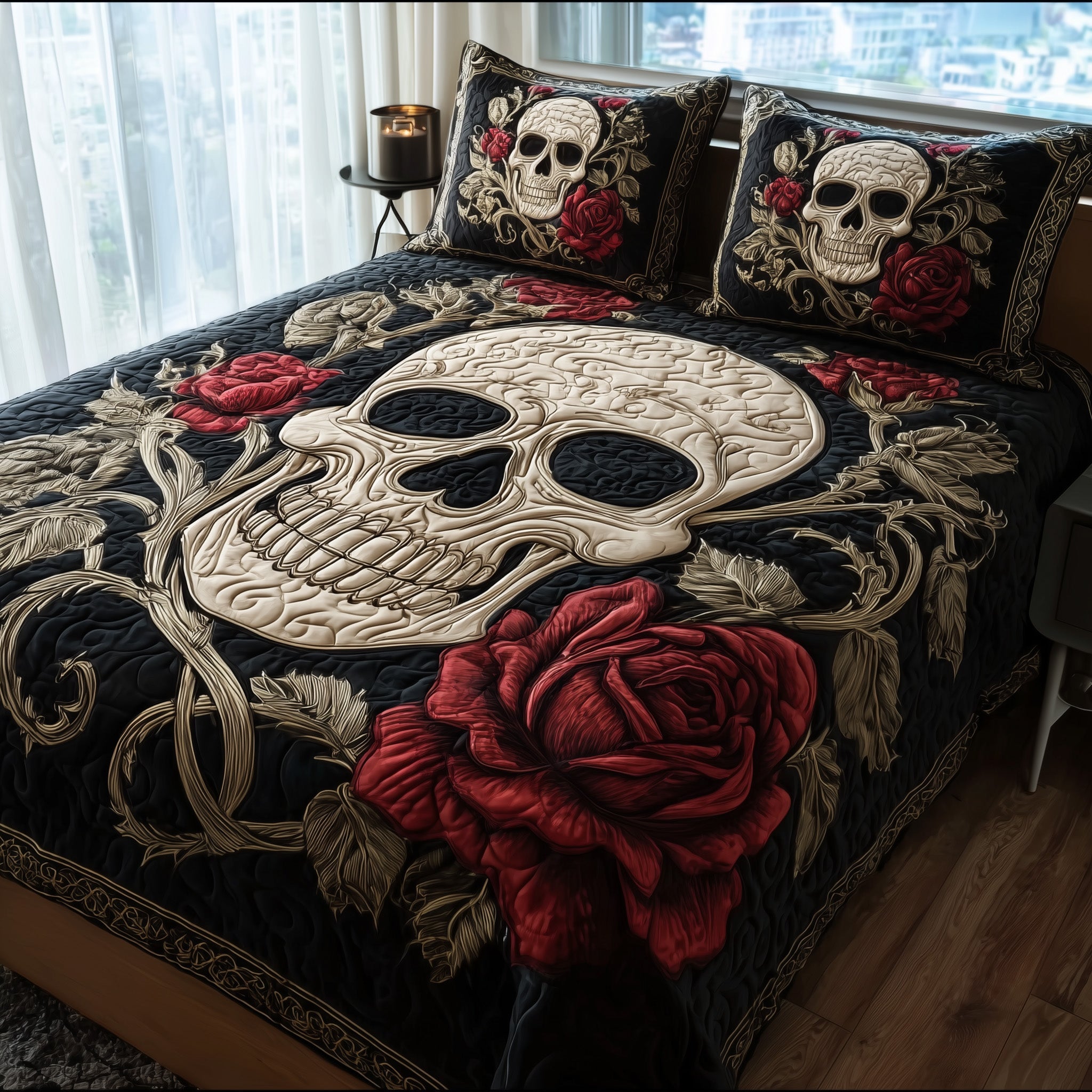 Skull Serenity Quilted Bedding Set Refresh Your Room