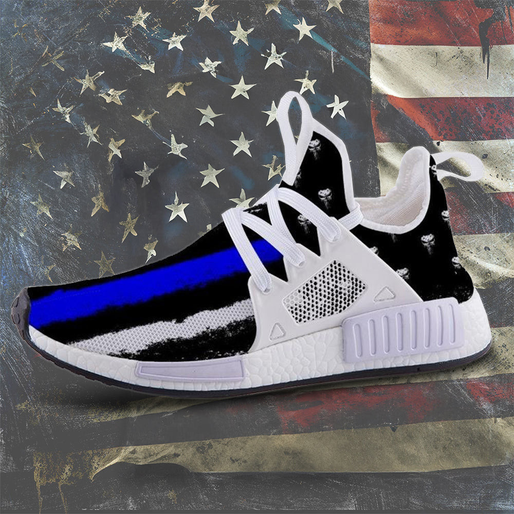 Skull Stars Thin Blue Line Shoes Support Law Enforcement Police Sneakers Patriotic Merch Skull Stars Thin Blue Line Shoes Support Law Enforcement Police Sneakers Patriotic Merch