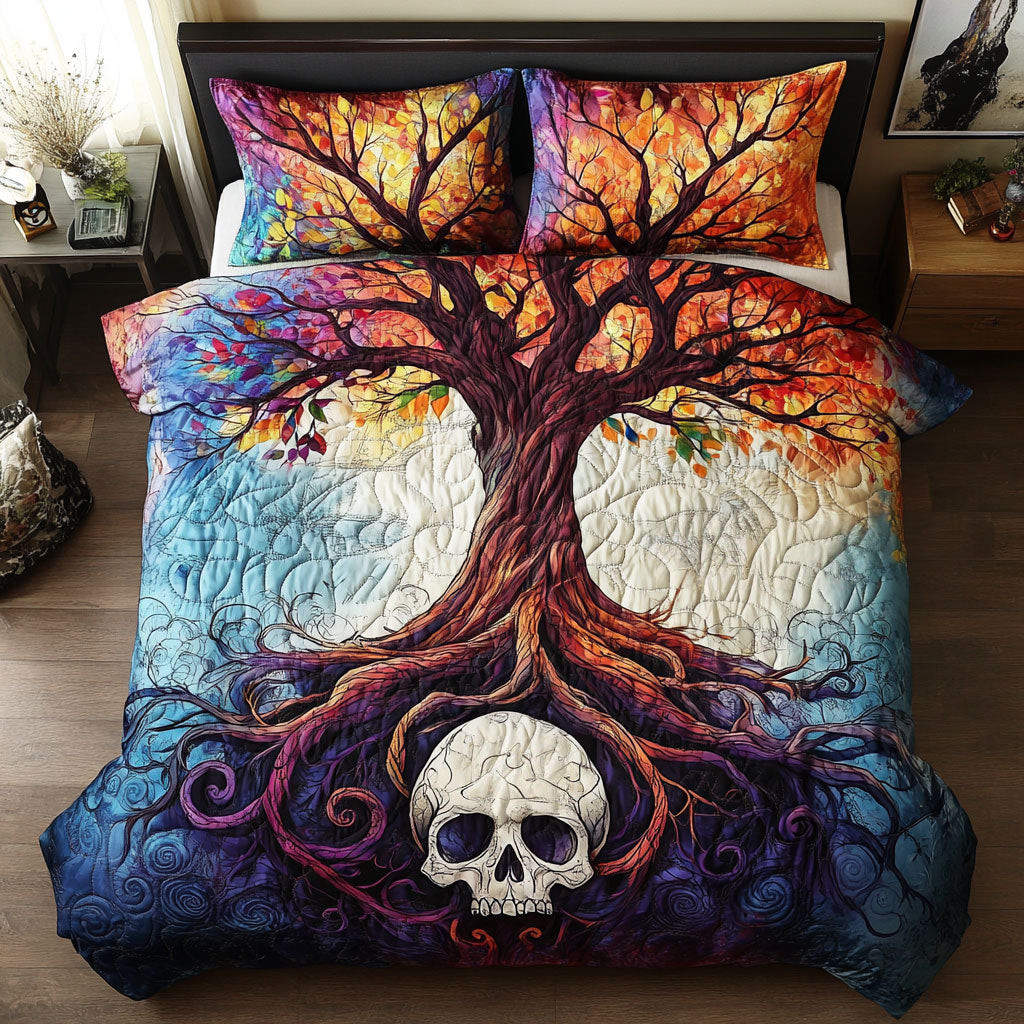 Skull Tree Of Life Bedding Set Gift Decor For Friends and Family on Halloween Day