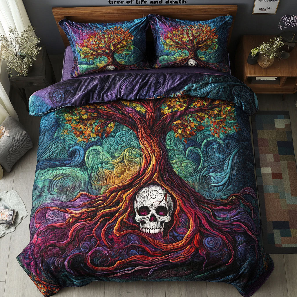 Skull Tree Of Life Bedding Set Gifts Decor For Friends and Family onn Halloween Day