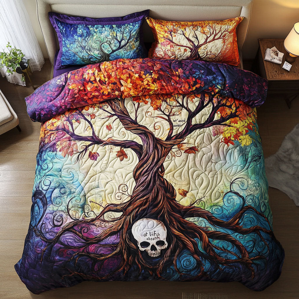 Skull Tree Of Life Bedding Set Gifts Decoration For Friends and Family onn Halloween Day