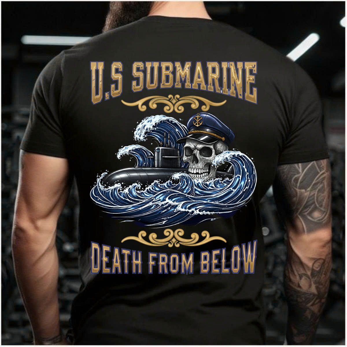 Skull U.S. Submarine Veteran T-Shirt Death From Below Proud Military Merch Presents For Him