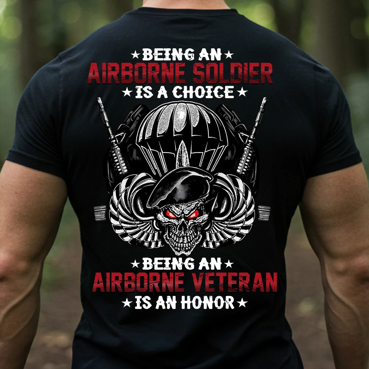 Skull US Army Veteran T-Shirt Being An Airborne Soldier Veteran Pride Tee Presents For Men