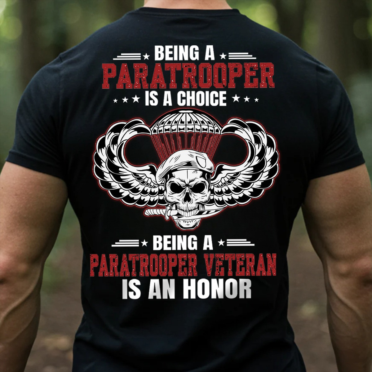 Skull Wings Airborne Veteran Shirt Being A Paratrooper Veteran Is An Honor Clothes Present Ideas