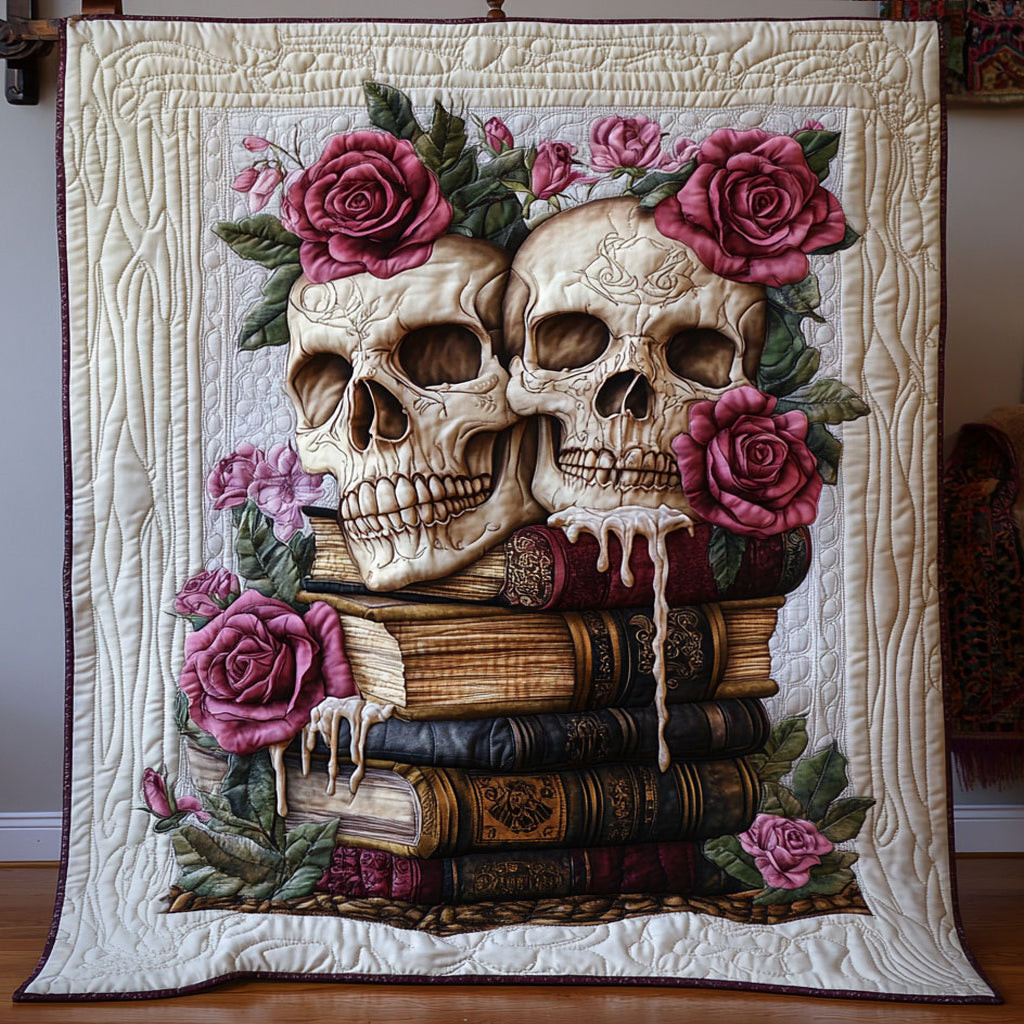 Skulls And Sonnets Quilt Gifts Decor For Friends and Husband on Halloween Day