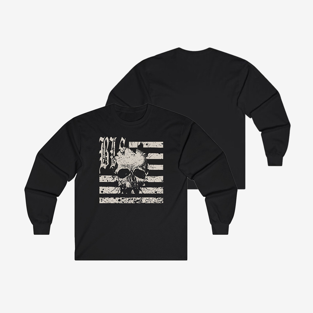 Skully Flag Black Label Society Long Sleeve Shirt Music Clothing Gift For Boyfriend