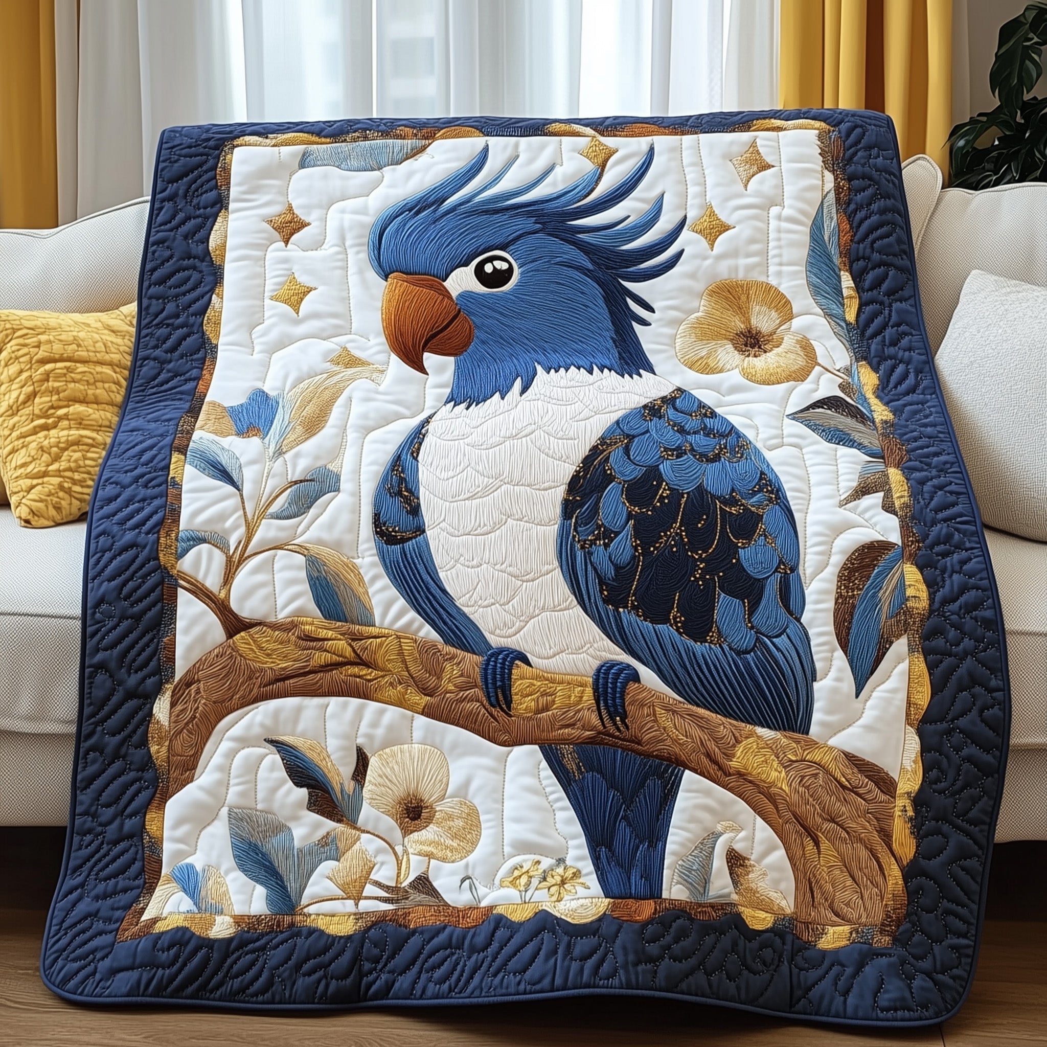 Sky Dancer Cockatoo Quilted Blanket Nice Throw BlanketGifts From Daughter To Mother For Christmas