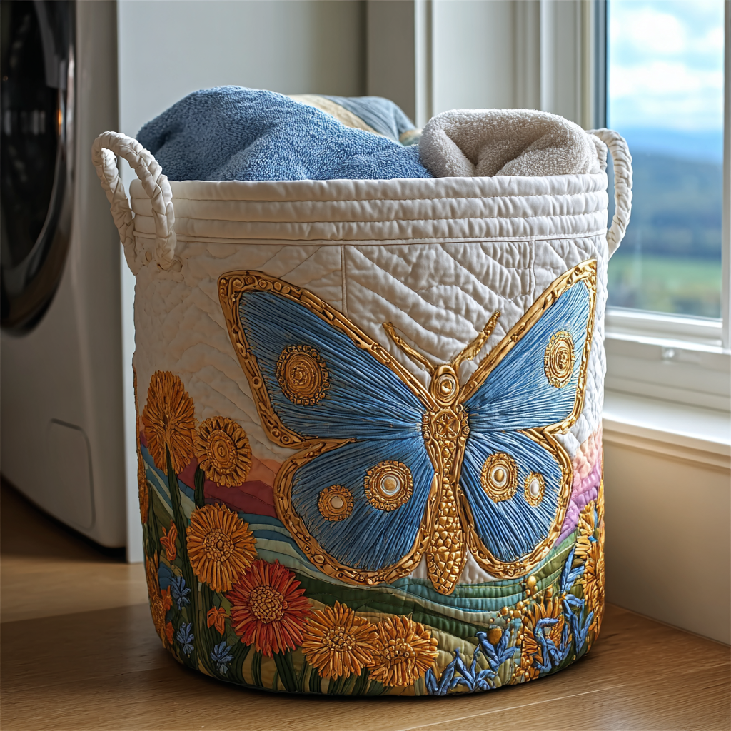 Sky Dancer Quilted Laundry Basket Thanksgiving Merch Gift