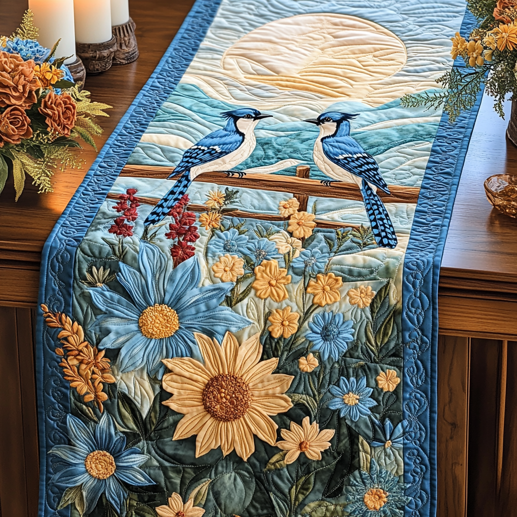 Sky Feather Quilted Table Runner Dining Table Ideas Best Gifts For Bird Lovers