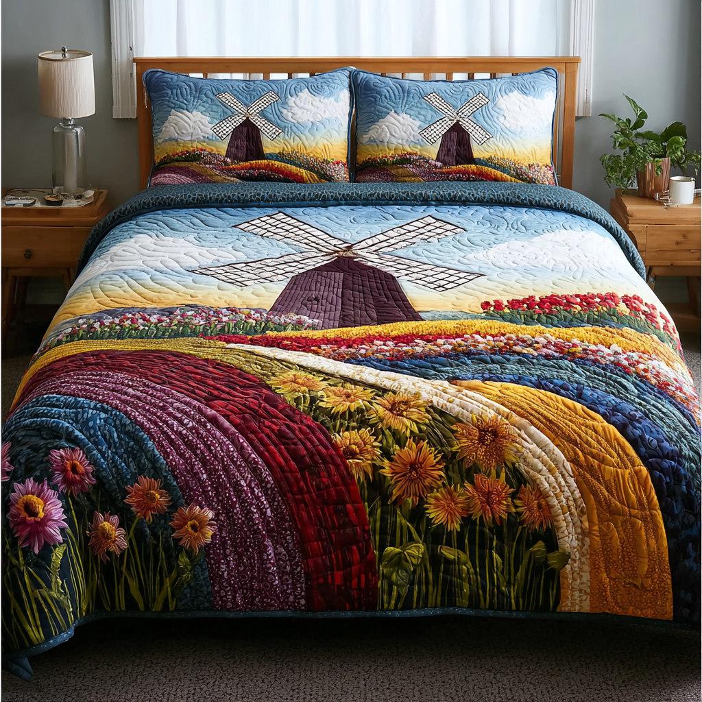 Sky Garden Quilted Bedding Set Bed Decorations Flower Arrangement Ideas