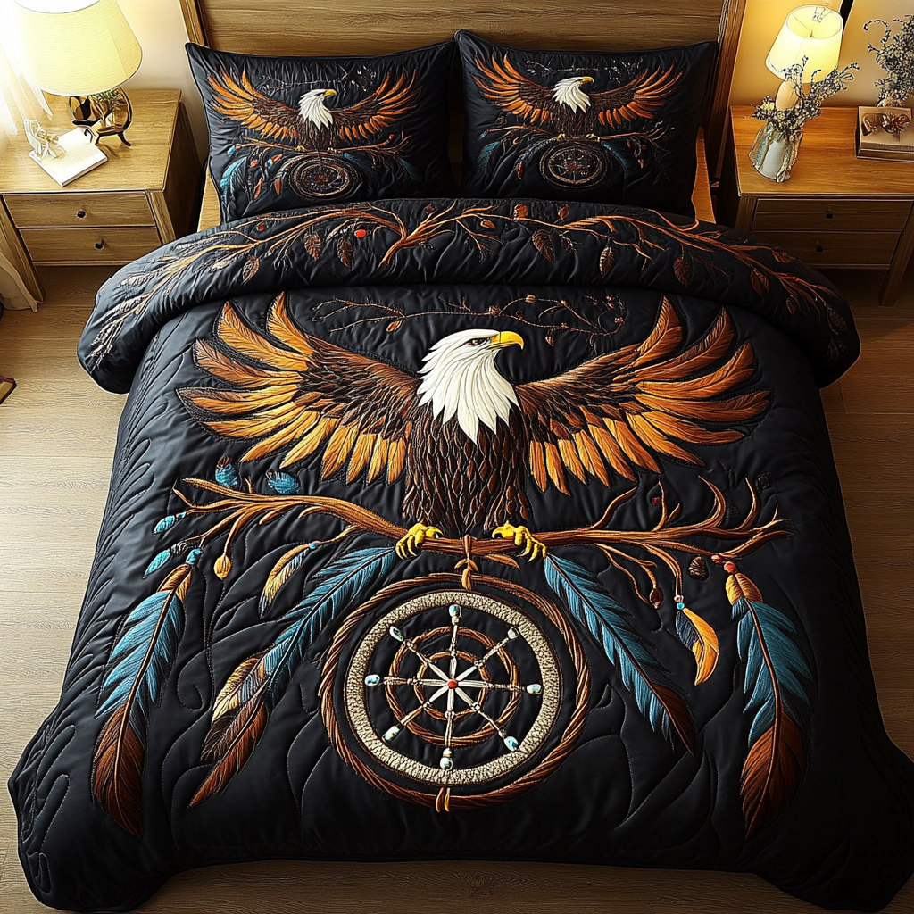 Sky Guardian Quilted Bedding Set Beautiful Bedding Merch Gift for a Peaceful Sleep