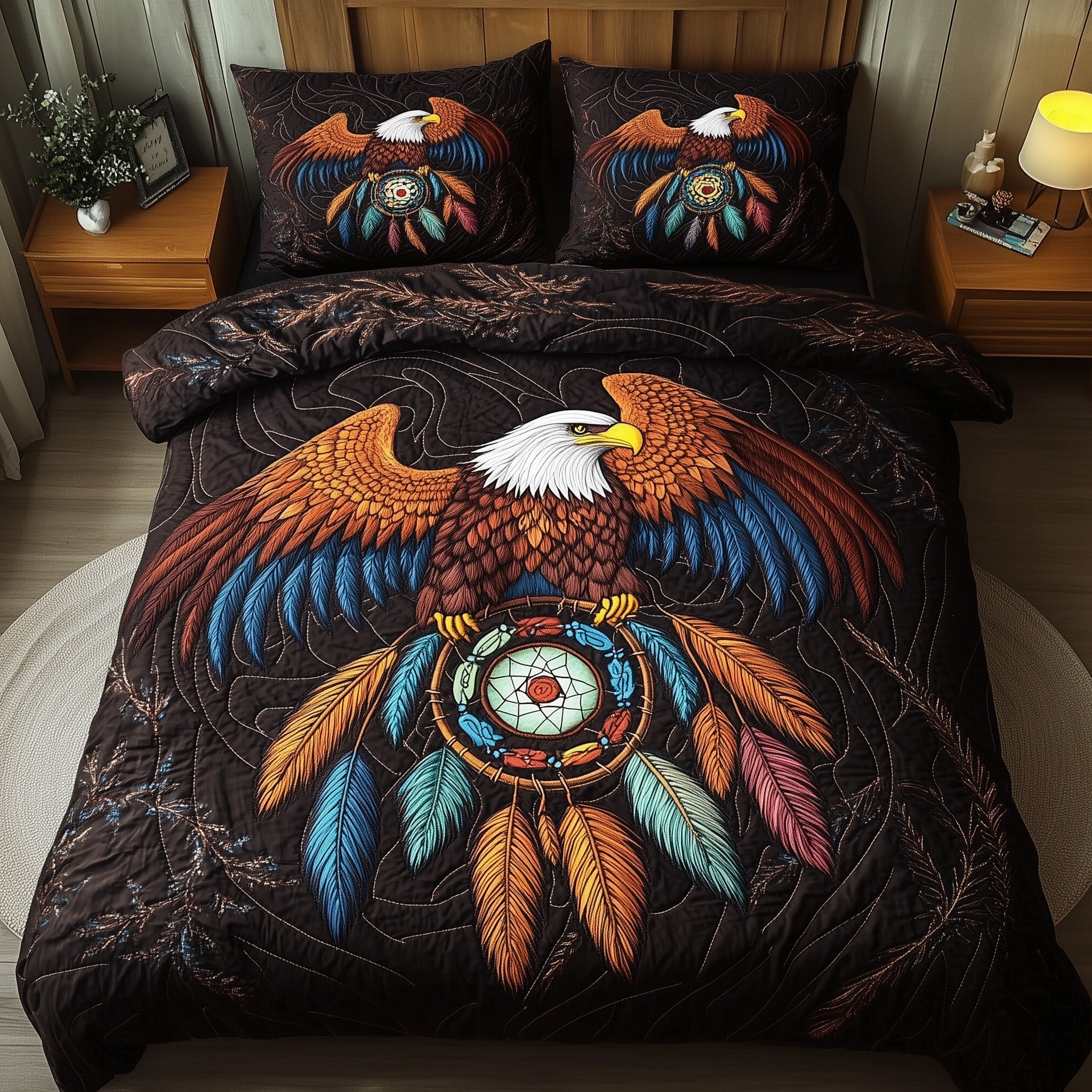 Sky Guardian Quilted Bedding Set Duvet Cover Merchandise Eagle Native American Gifts Online
