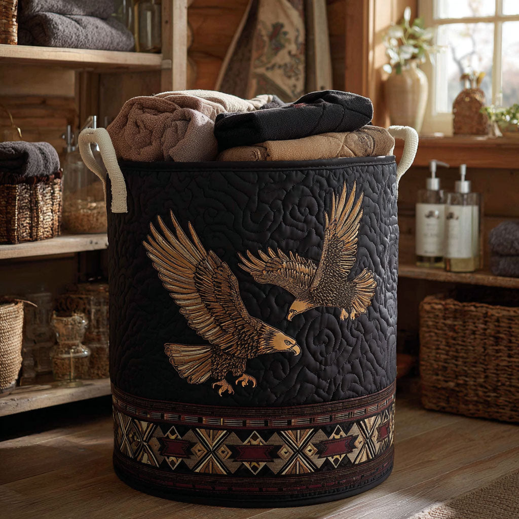 Sky Hunter Quilted Laundry Basket Luxury Quilted Laundry Bin Gift for Organized Living