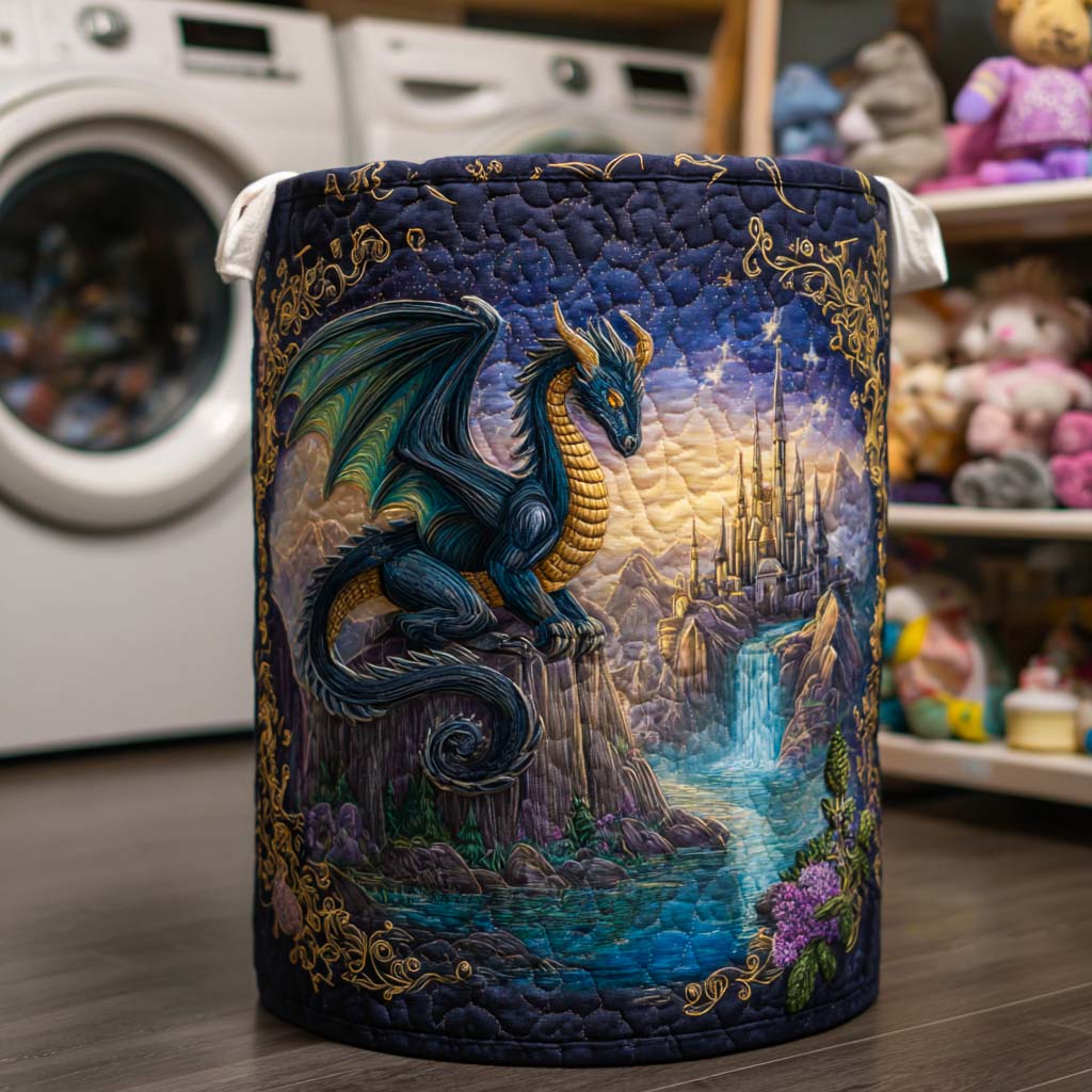 Sky Serpent Quilted Laundry Basket Holiday Merch Gift