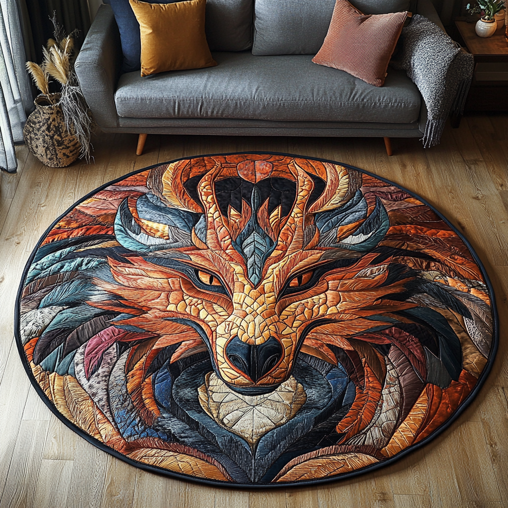 Sky Serpent Quilted Round Mat Entrance Way Ideas Dragonfly Gifts For Mom