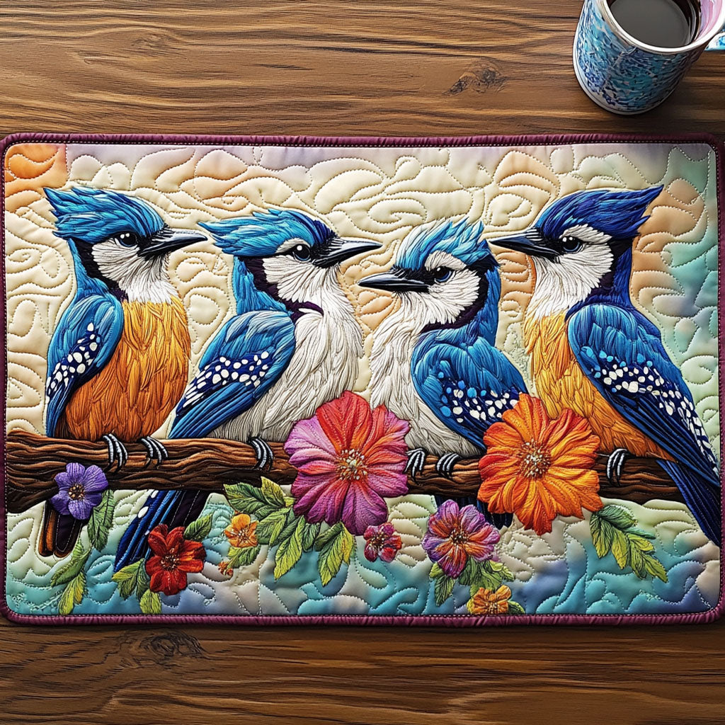 Sky Songbird Quilted Placemat Christmas Kitchen Decor Owl Lovers