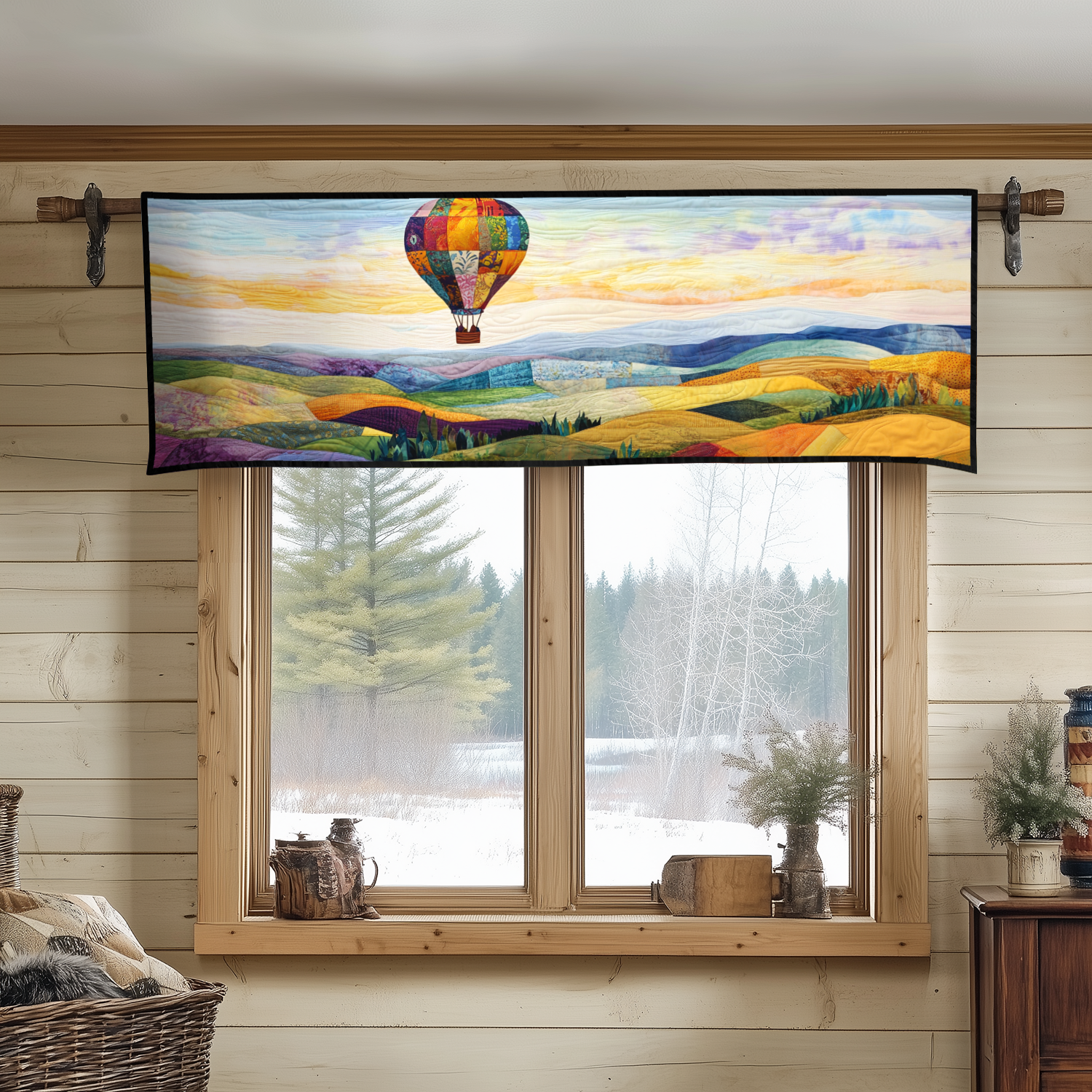 Sky Wanderer Quilted Valance Rustic Window Topper Valance Special Birthday Gifts For Grandma