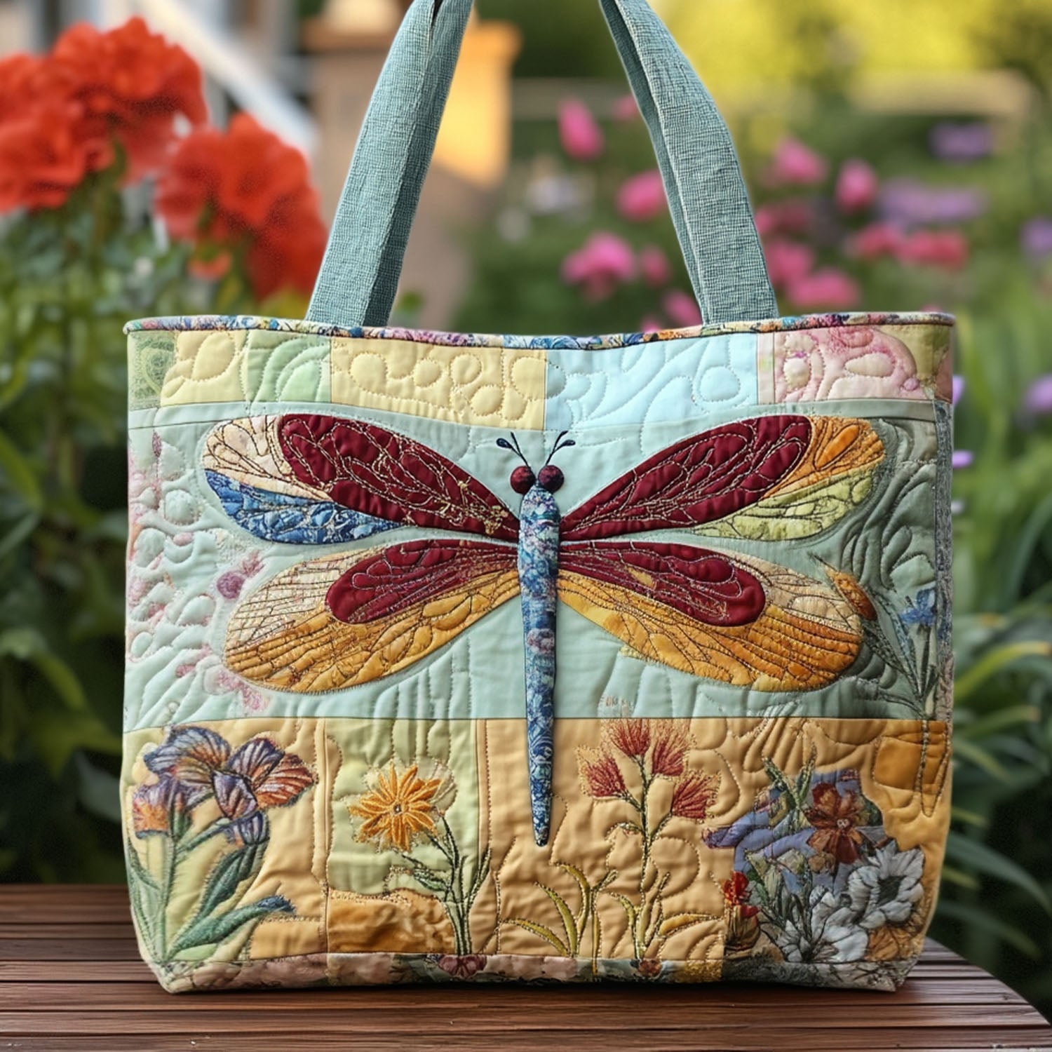 Skyborne Grace Quilted Tote Bag Dragonfly Gifts For Lady